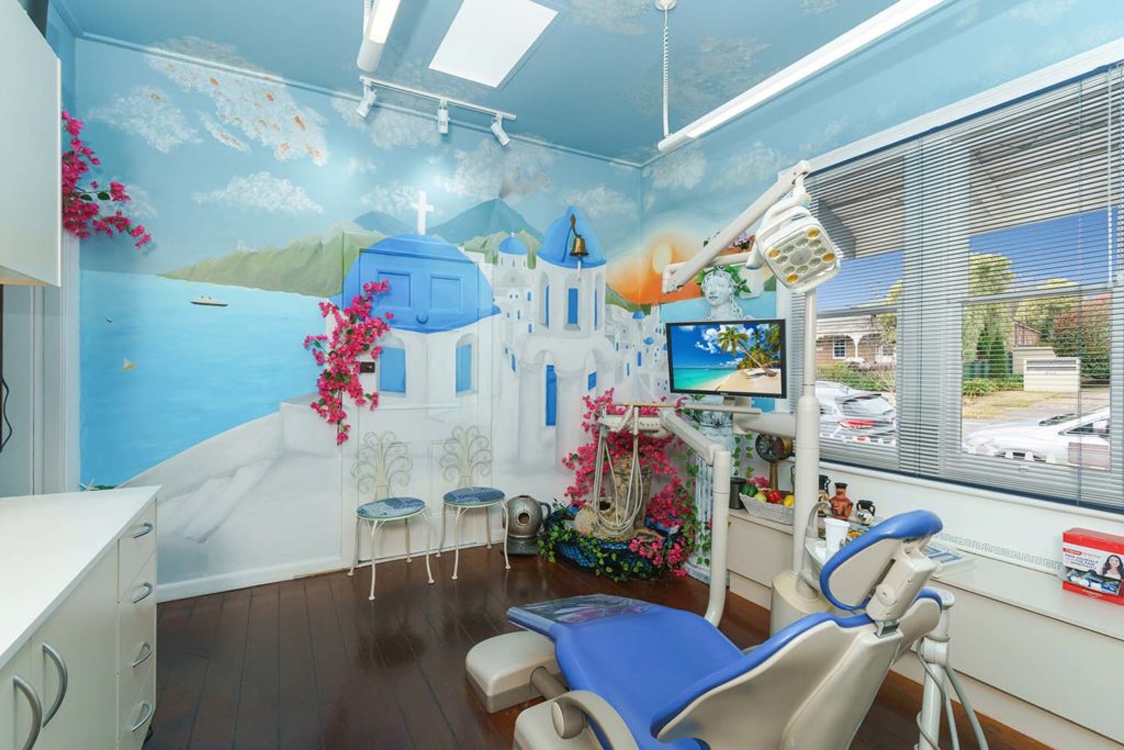 Highlands Family Dental Santorini Themed Room